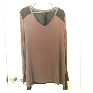 NWT 🎉 Pleather/Sheer Top
