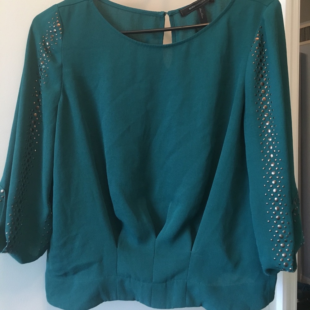 BCBGMAXAZRIA top, studs on size barely worn