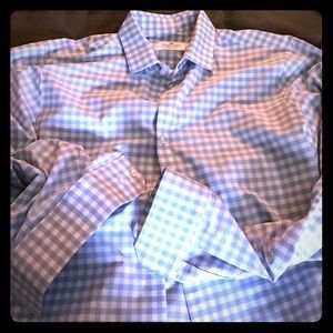 Mizzen + Main XXL Trim Fit Light Blue Checkered