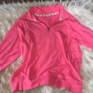 Cheetah Victoria's Secret PINK Hot pink half zip