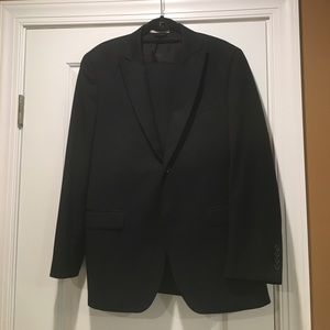 Men's black suit.