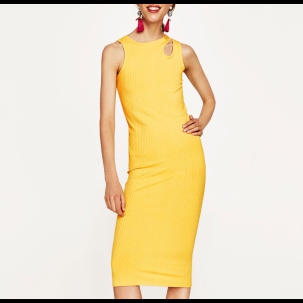 NWOT Zara Ribbed Bodycon Dress, worn once