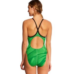 NWT! Adidas Green Vortex Back Bathing Suit