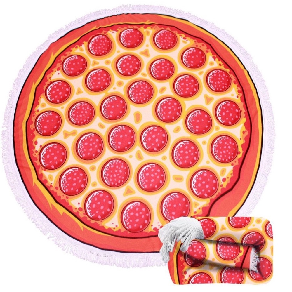 Pizza Round Beach Towel