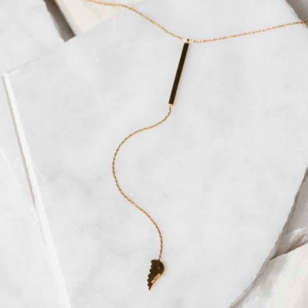 Wing 18k Gold Drop Necklace