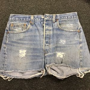 High waisted jean shorts