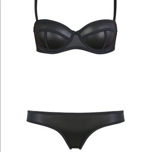 Triangl Black Leather Bandeau Bikini