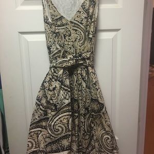 JCrew Paisley dress with wrap waist - Navy/Beige