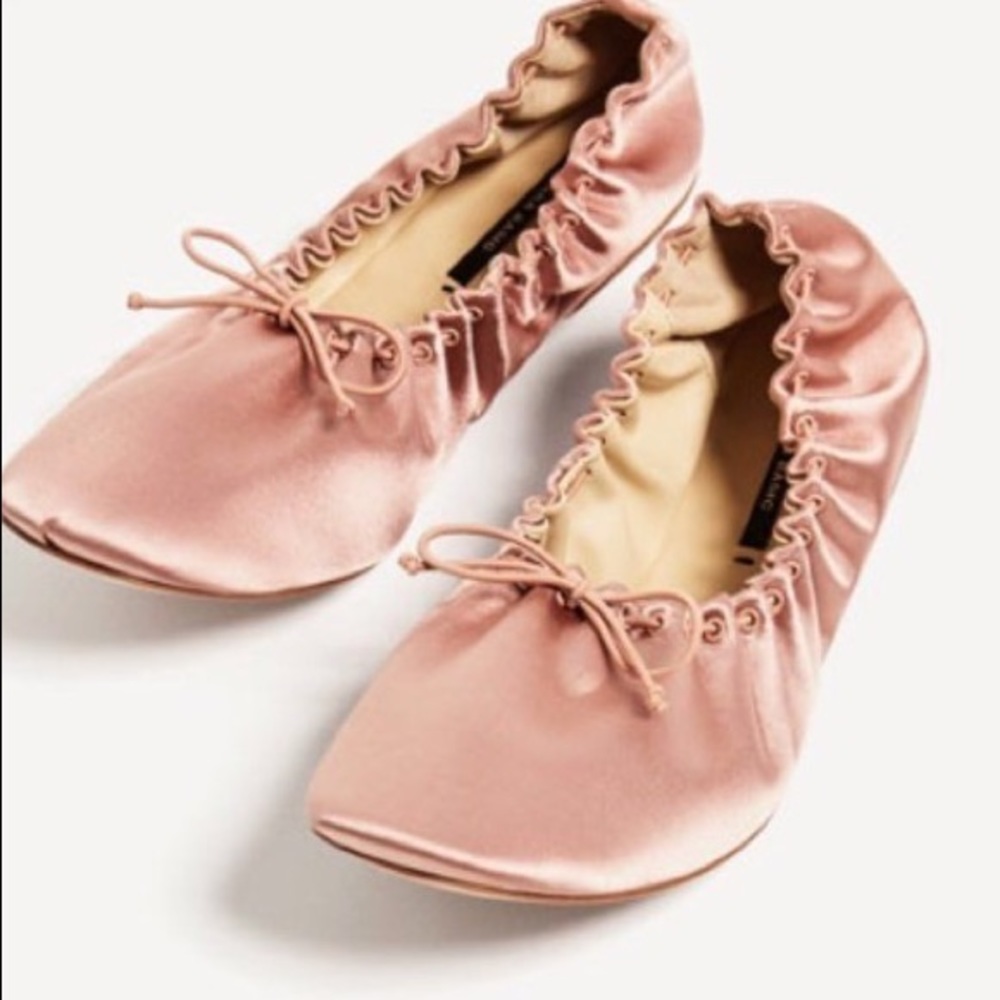 NEW Zara Satin Ballet Flats