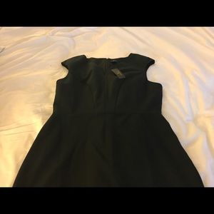 Black V neck dress with back zipper