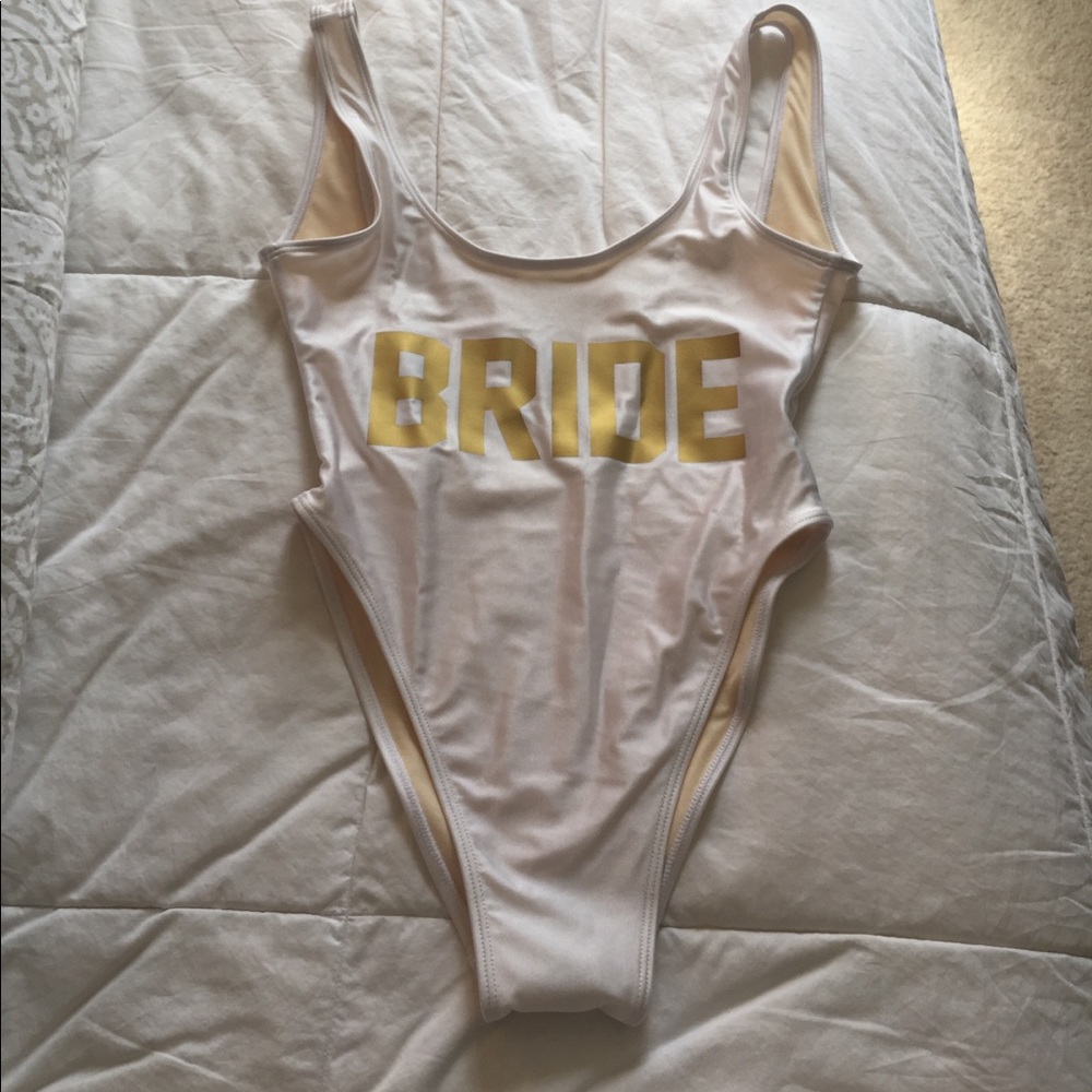 Bride Gold and White bathing suit