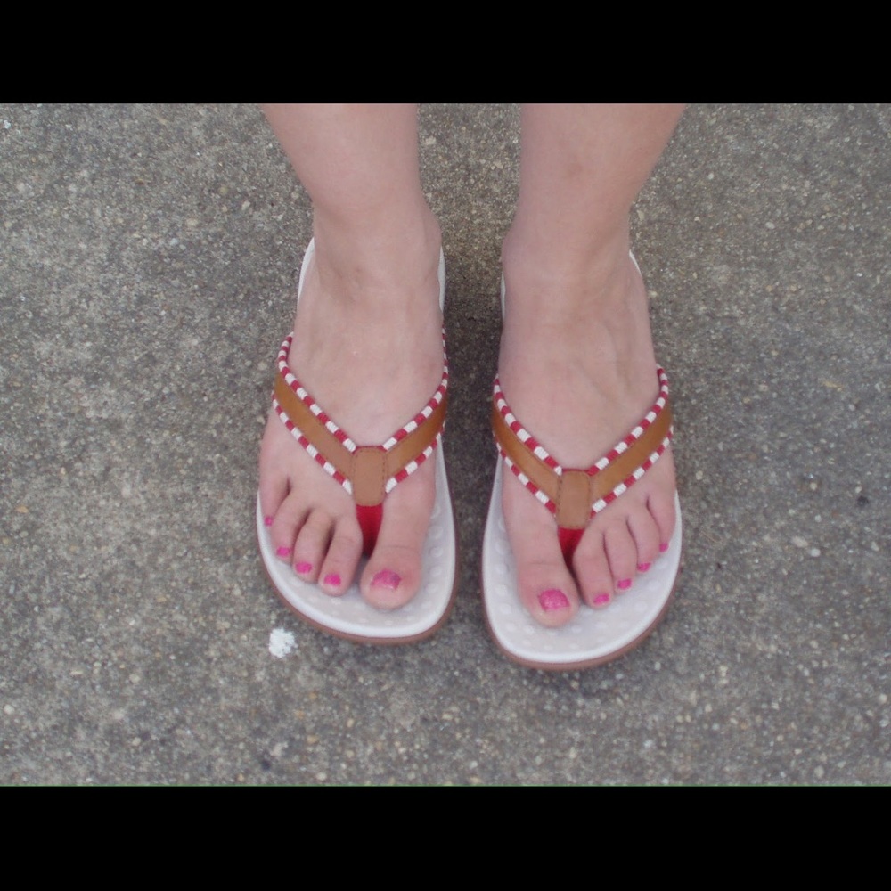 Orthaheel Red Striped Sandals