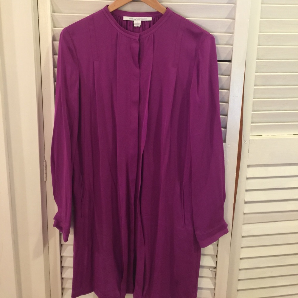 Diane von furstenberg silk purple button dress (8)