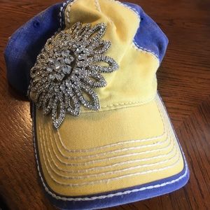 Olive & Pique Blue&yellow distressed hat.