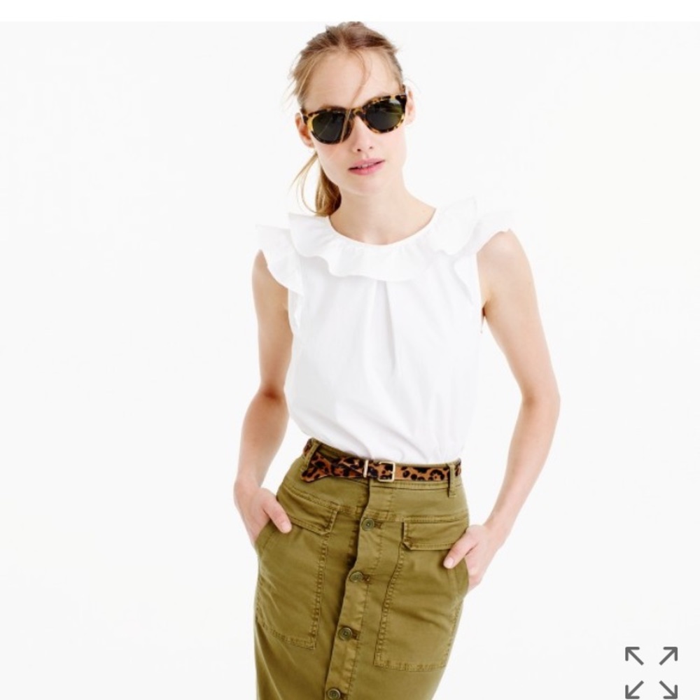 Ruffle top in cotton poplin