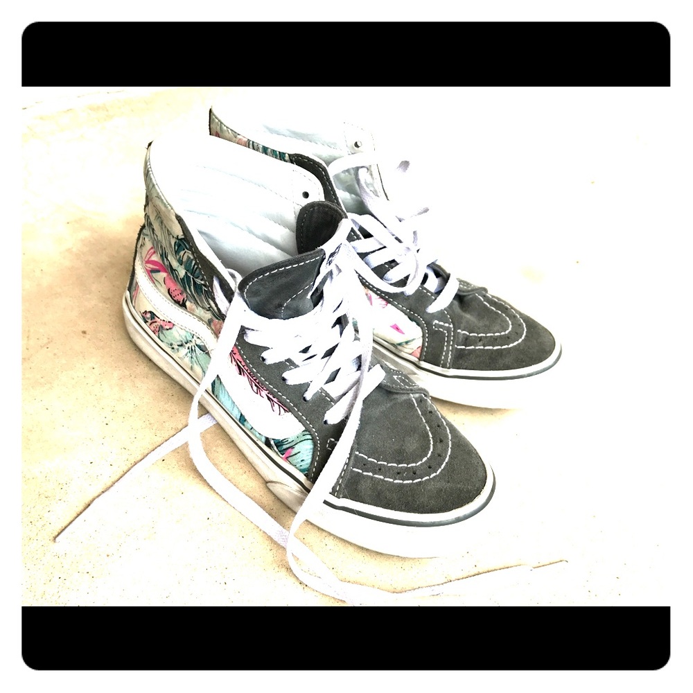 Hi top Vans suede grey tropical