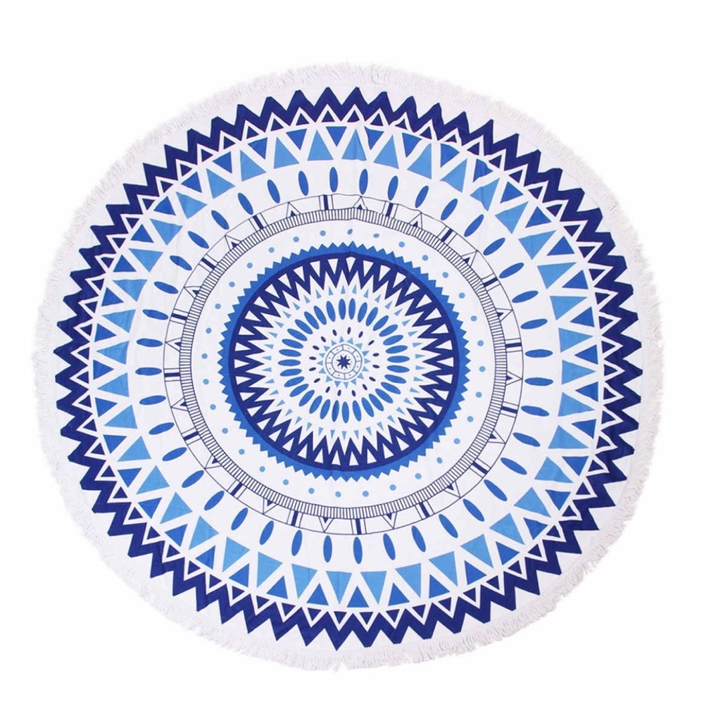 Blue Geometric Beach Towel