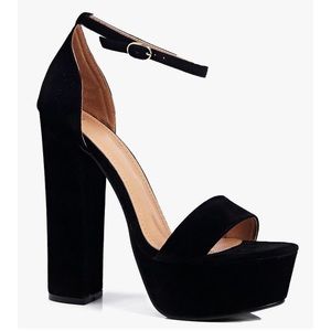 Boohoo Clara Skyscraper Platform Black Heels