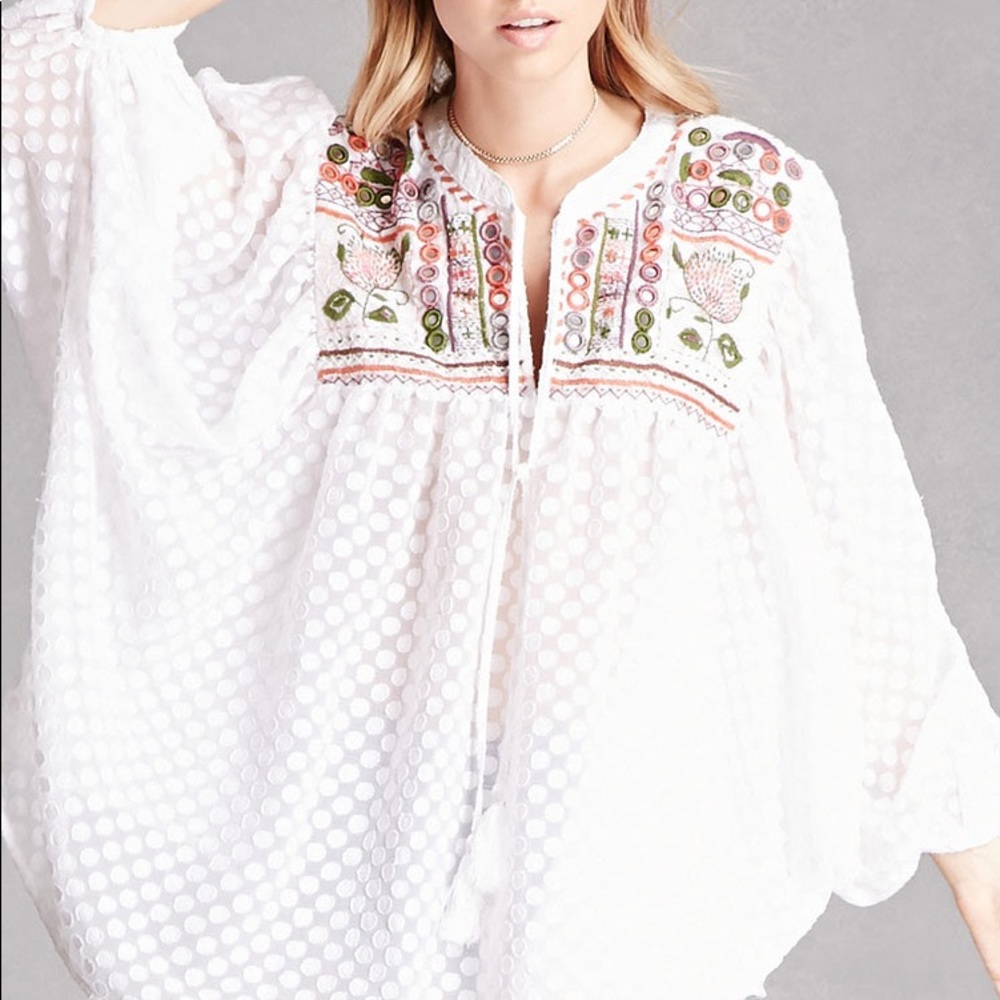 Arynk Embellished Peasant Top