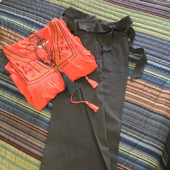 ELLE - Gray Wide Leg Dress Slacks - Picture 1 of 6