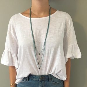Free People Three Tier Turquoise Necklace