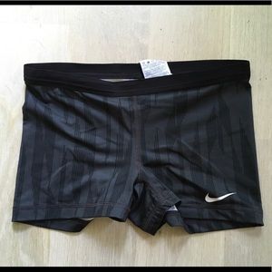 Charcoal Grey striped Nike Compression Shorts Sz S