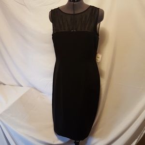 Black dress, sheer neckline, beautiful detailing