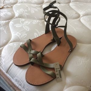 Madewell Green Boardwalk Sandals NWT Sz 10