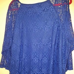 New 1X blue fancy top