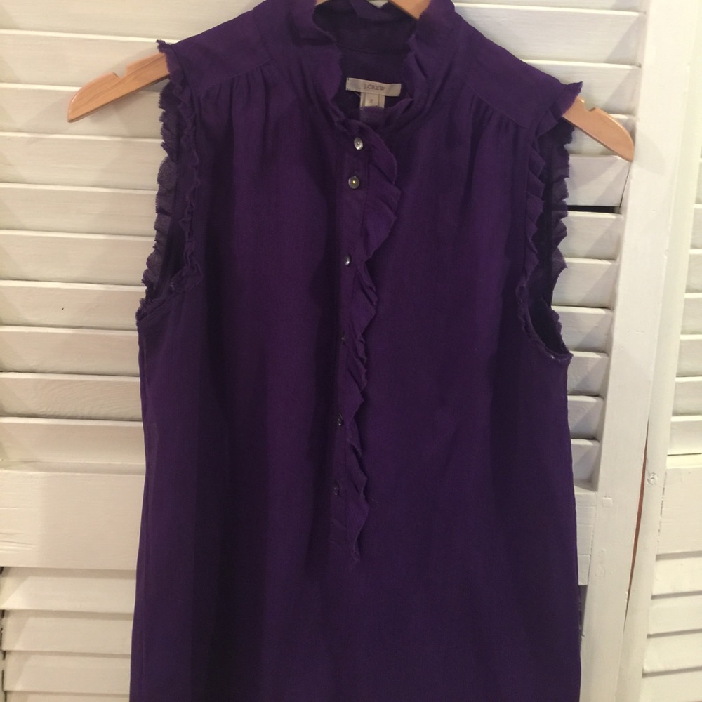 Jcrew silk purple sleeveless blouse size 2