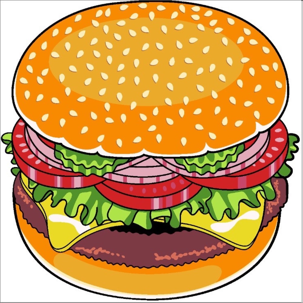 Burger Round Beach Towel