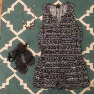 Loft Black Romper with Pockets
