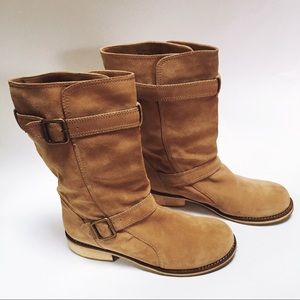 Kenneth Cole Reaction Suede Mid-Calf Moto Boots
