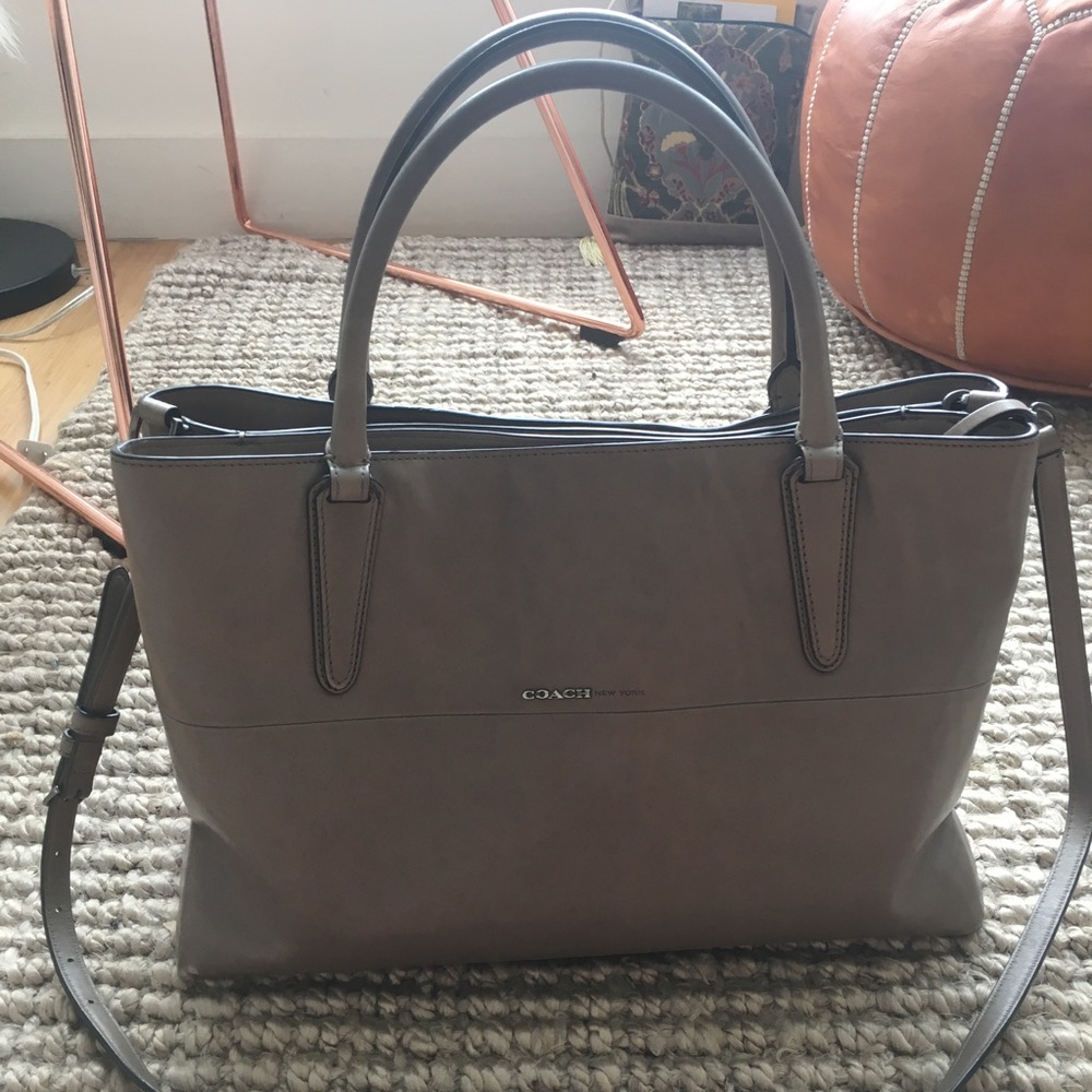 Coach borough Bag grey nappa leather