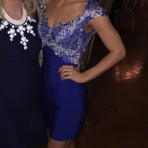 Blue Jovani Bandage Dress