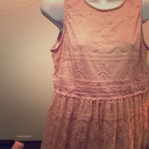 Gently Used Pink lace dress knee length