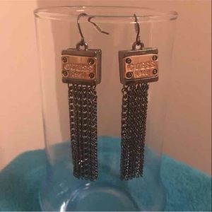 Guess Pewter& Rose Gold metals earrings