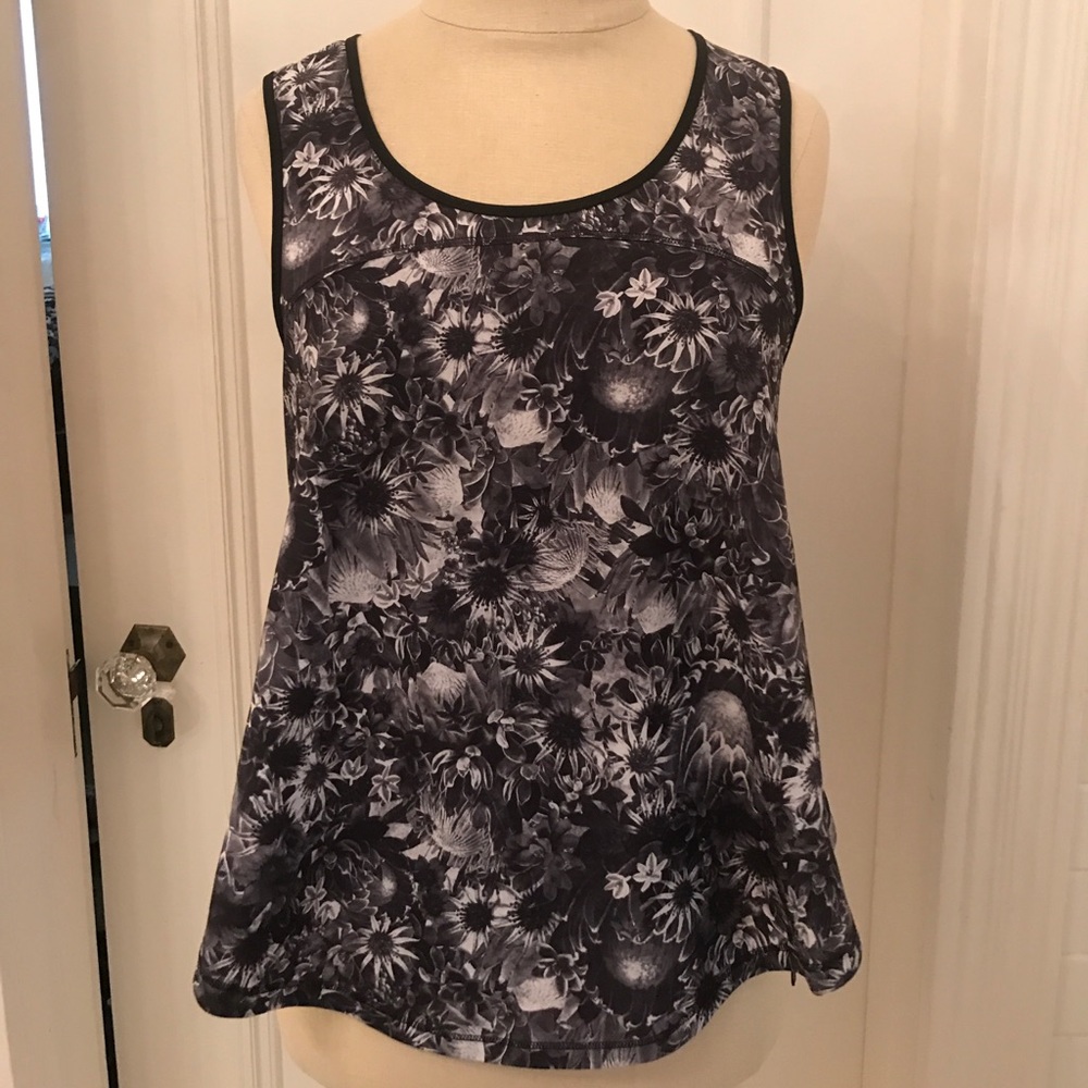 Lululemon Black and White Floral Tank