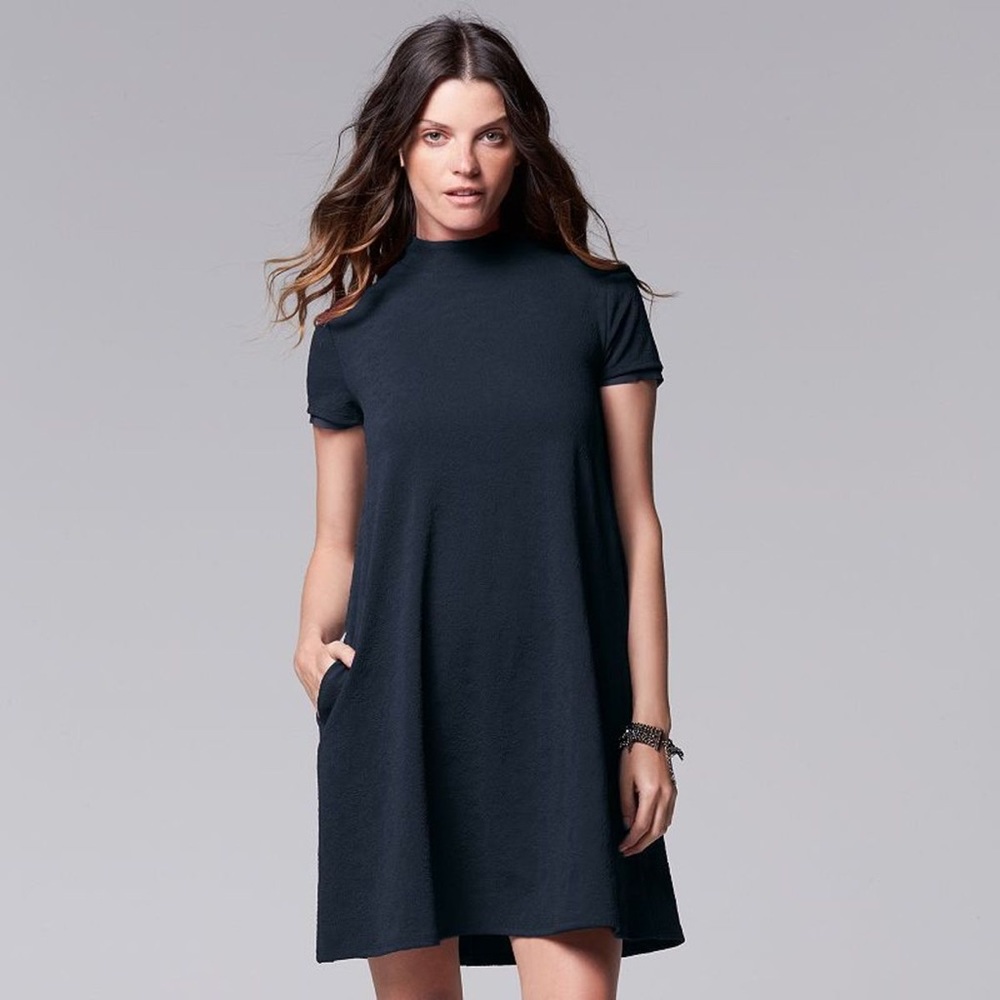 NWT Simply Vera Vera Wang Jacquard Flare Dress