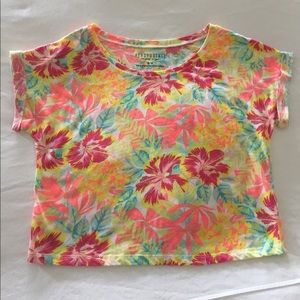 Aeropostale cropped floral shirt