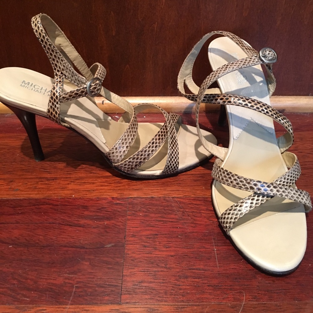 Michael Michael Kors snakeskin sandals.