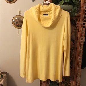 Bright yellow turtle neck sweater
