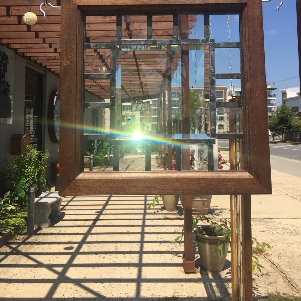 A  clear stained glass window
