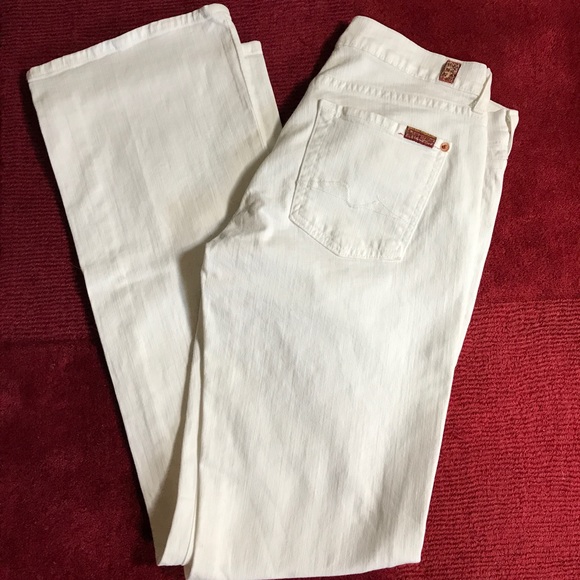 7 For All Mankind Denim - 7 4AMK White boot cut jeans, size 29th.
