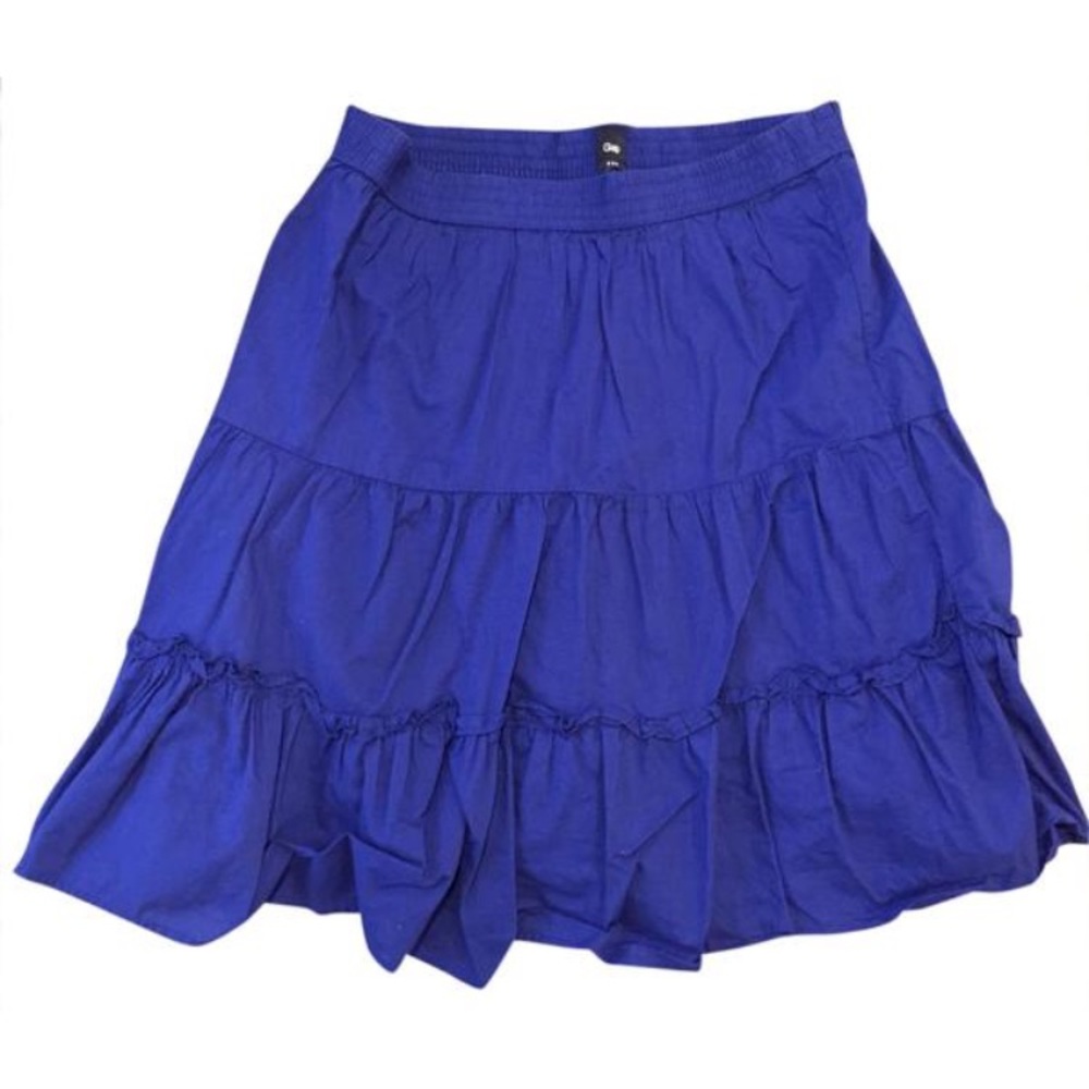 cobalt blue tiered ruffle gap skirt