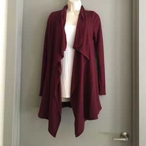 Red cardigan