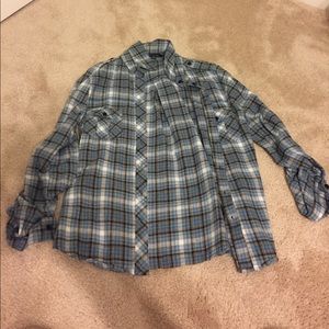 Blue and white flannel