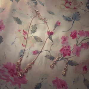 Napier crysta halo necklace and earrings