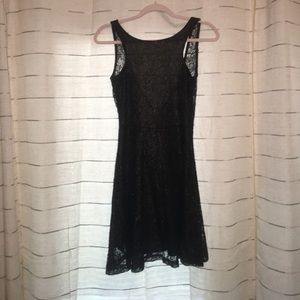 Black laced scooped dress
