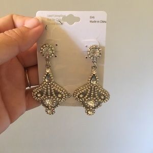 Sparkly art nouveau style drop earrings
